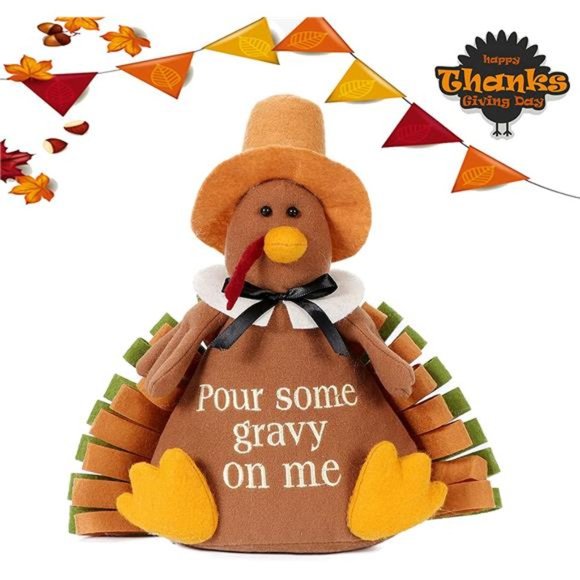 10 inches Thanksgiving Turkey, Thanksgiving Day Party Table Decoration Gift - Picture 5 of 7